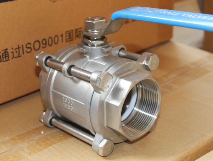 SS/Stainless Steel/Carbon Steel Mounting/ISO5211 Pad Screwed/Threaded/BSPT/BSP/NPT Electric/ Pneumatic/Handle Industrial Wog 3PC/Three Piece/Sandwich Ball Valve